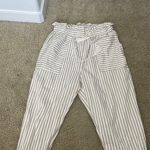 Stitch and feather paper bag pants